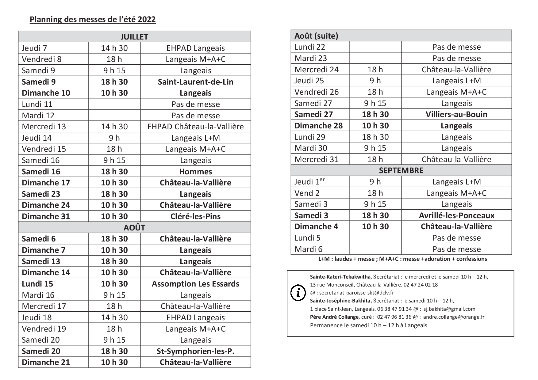 Le lien paroissial - juillet 2022