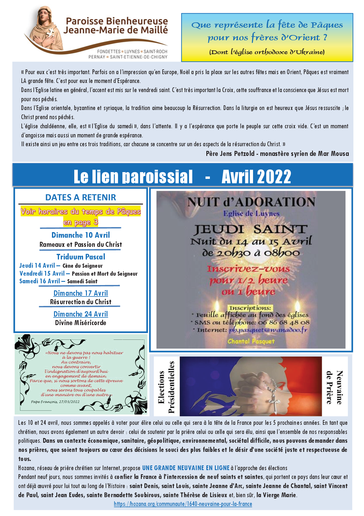 Le lien paroissial - avril 2022