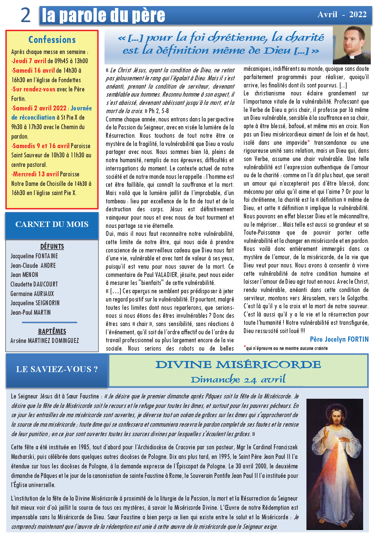 Le lien paroissial - avril 2022